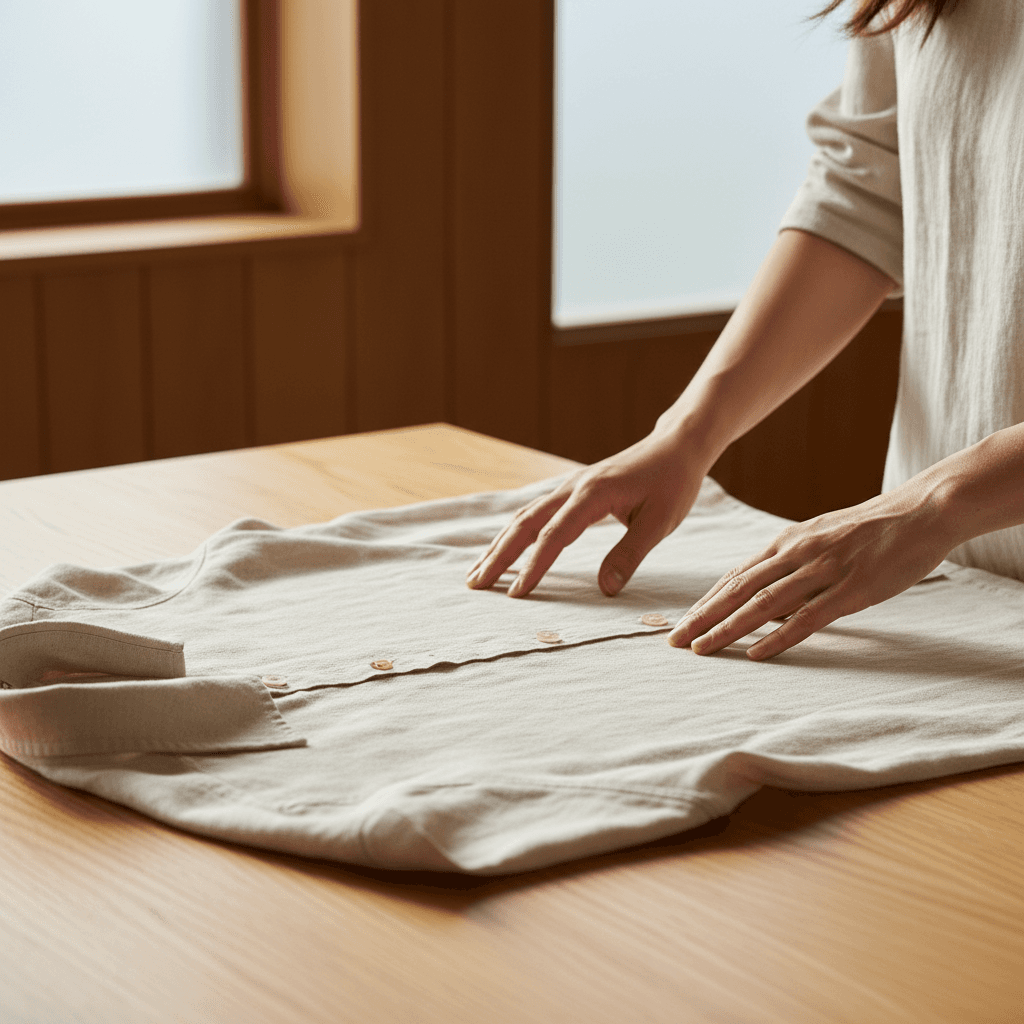 Quality inspector's hands examining a seam under a task lamp